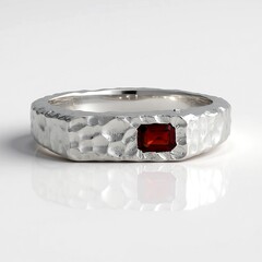 Anello in argento con Rubino Tanzania