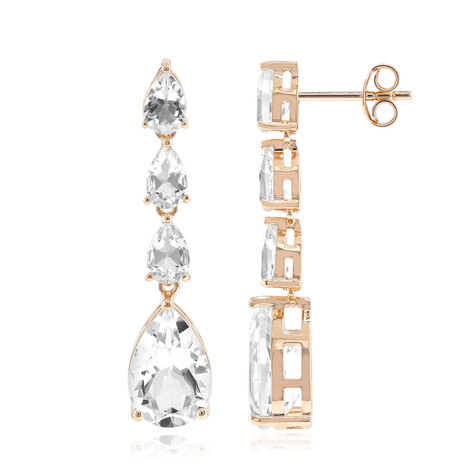 Pendientes en plata con Topacio blanco