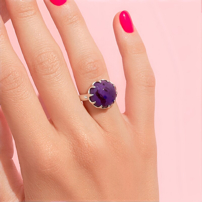 Anillo en plata con Jade turco