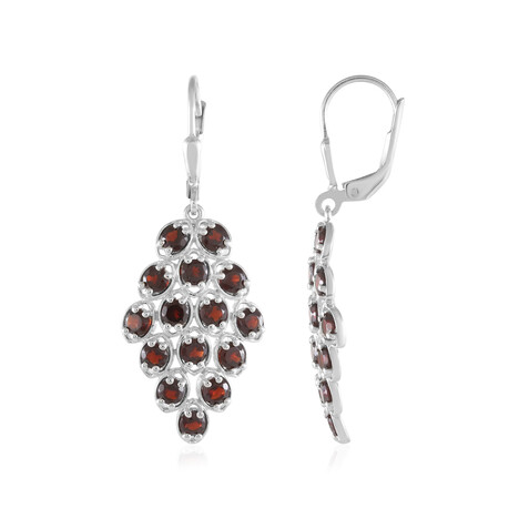 Mosambik-Granat-Silberohrringe