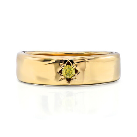 Gelber I2 Brillant-Silberring