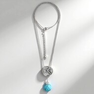 Collier en argent et Turquoise (dagen)