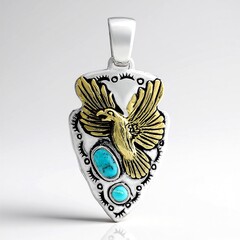 Ciondolo in argento con Turchese Kingman Mohave Blu (Jones Lee)