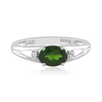 Anillo en plata con Diópsido de Rusia
