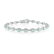Kolumbianischer Smaragd-Silberarmband