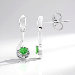 Orecchini in argento con Tsavorite AAA del Kenia