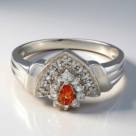 Anello in argento con Zaffiro Arancione