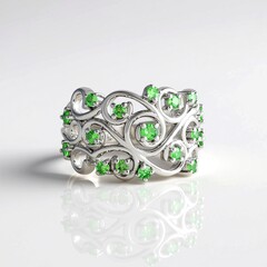 Anello in argento con Tsavorite della Tanzania (de Melo Essence)
