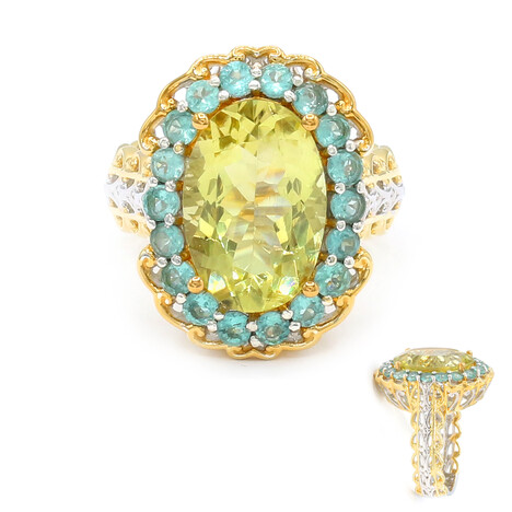 Ouro Verde-Quarz-Silberring (Gems en Vogue)