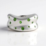 Anello in argento con Diopside Russo (de Melo)