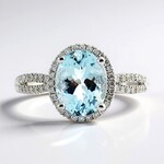 Bague en or et Aigue-Marine du Brésil AAA