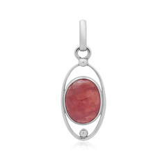 Zilveren hanger met een rhodochrosiet (Bali Barong)