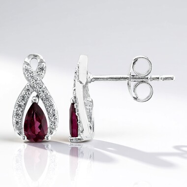 Orecchini in argento con Rodolite