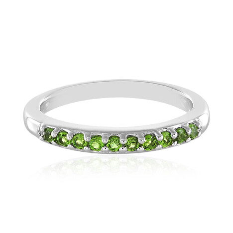 Anello in argento con Diopside Russo