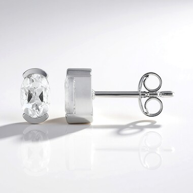 Boucles d'oreilles en argent et Topaze blanche