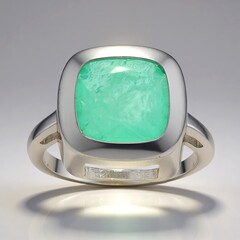 Anello in argento con Quarzo verde pastello