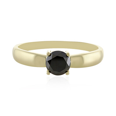 Gouden ring met een zwarte diamant