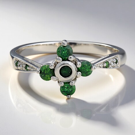 Anello placcato in platino con Diamante Fancy