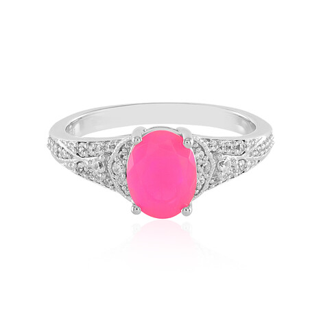 Anillo en plata con Ópalo rosa de Etiopía