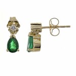 10K AAA Zambian Emerald Gold Earrings