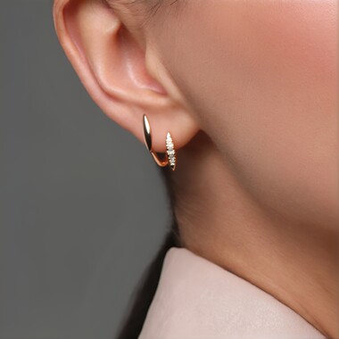 Orecchini in oro con Diamante Rose de France SI1 di Argyle (Annette)