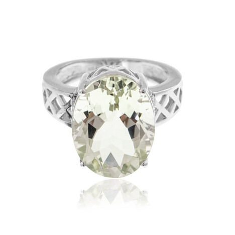 Grüner Amethyst-Silberring