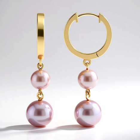 Orecchini in argento con Perla Ming Porpora (TPC)