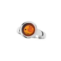 Anillo en plata con Ámbar báltico