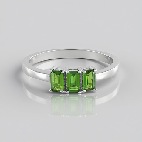 Anello in argento con Diopside Russo
