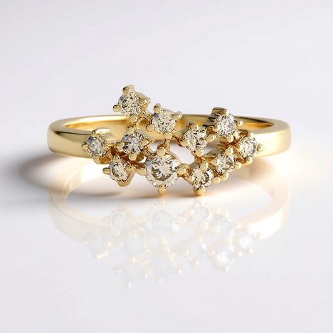 Anello in oro con Diamante Cioccolato I2 (SUHANA)