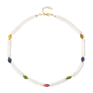 Collana in argento con Zaffiro Fancy