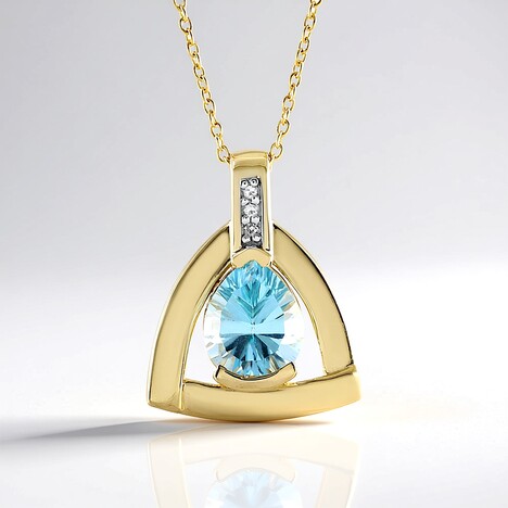 Collana in argento con Topazio Blu Cielo
