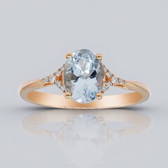Anello in oro con Acquamarina Brasiliana