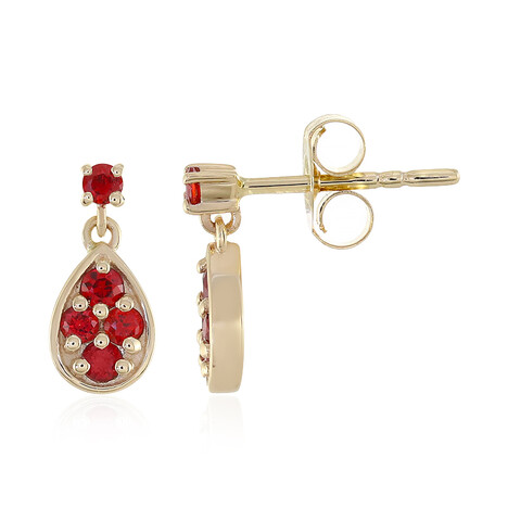 Tansania-Rubin-Goldohrringe