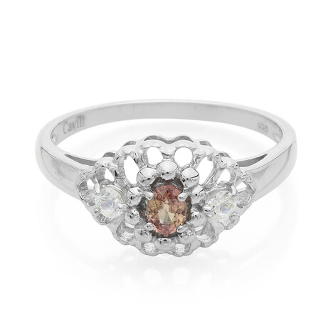 Padparadscha-Saphir-Silberring