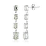 Zilveren oorbellen met groene amethisten