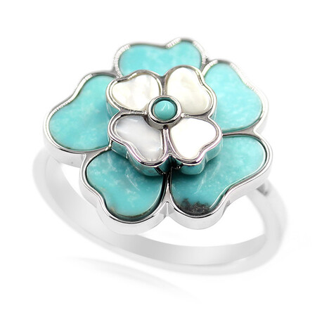 Zilveren ring met Campitos Turkooisen (Anne Bever)