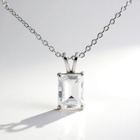 Collana in argento con Topazio Bianco