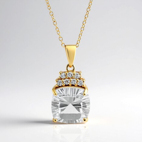 Collana in argento con Topazio Bianco