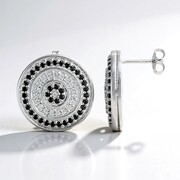 Black Spinel Silver Earrings