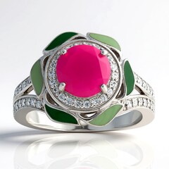 Anello in argento con Calcedonio Lampone (SAELOCANA)