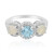Zilveren ring met een hemel-blauwe topaas