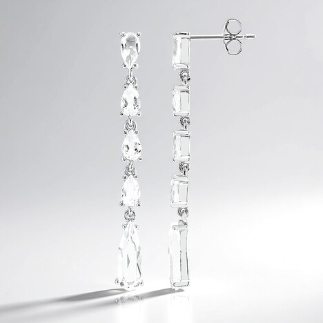Boucles d'oreilles en argent et Topaze blanche