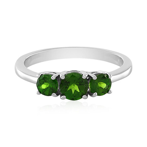 Bague en argent et Diopside de Russie