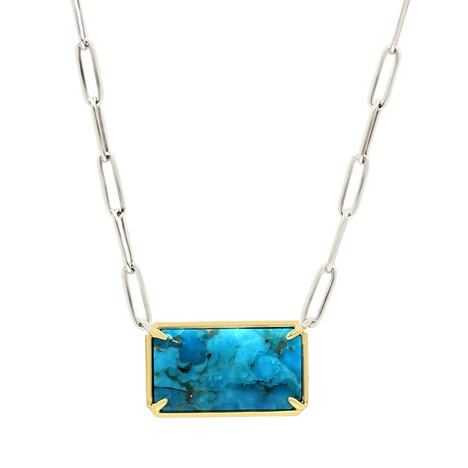 Blauer Kingman Mohave-Türkis-Silbercollier (Faszination Türkis)