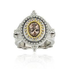 Anillo en plata con Morganita de Brasil (Dallas Prince Designs)