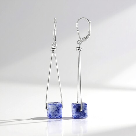 Orecchini in argento con Sodalite (MONOSONO COLLECTION)