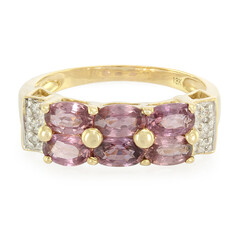 Gouden ring met Onverhitte Padparadscha Saffieren (AMAYANI)