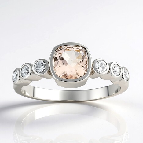 Anello in argento con Morganite Brasiliana