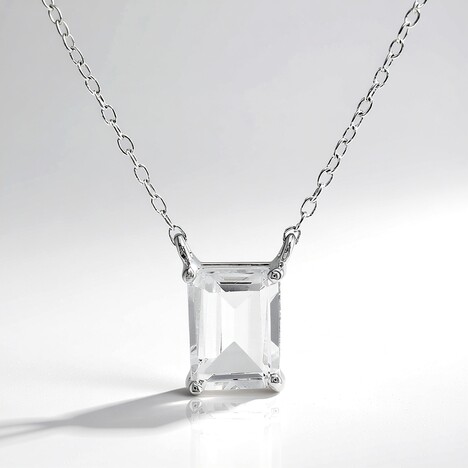 Collana in argento con Topazio Bianco